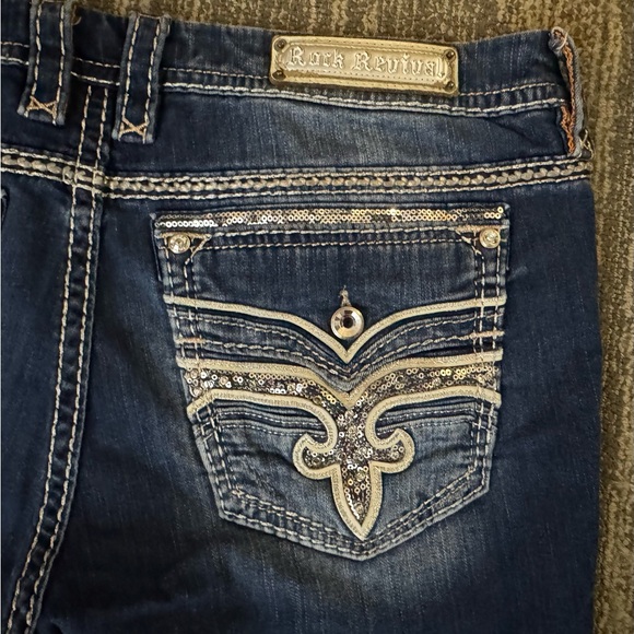 Rock Revival Women's Eilis Easy Boot Stretch Dark Curvy Jeans 36 x 29.5 - Picture 1 of 8